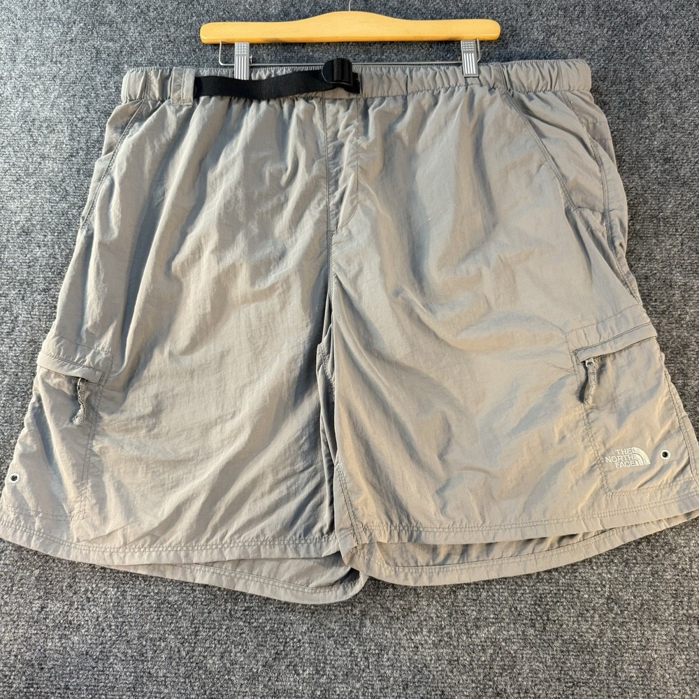 The North Face Cargo Shorts Mens XXL Gray Nylon Hiking Fishing‎ Belted